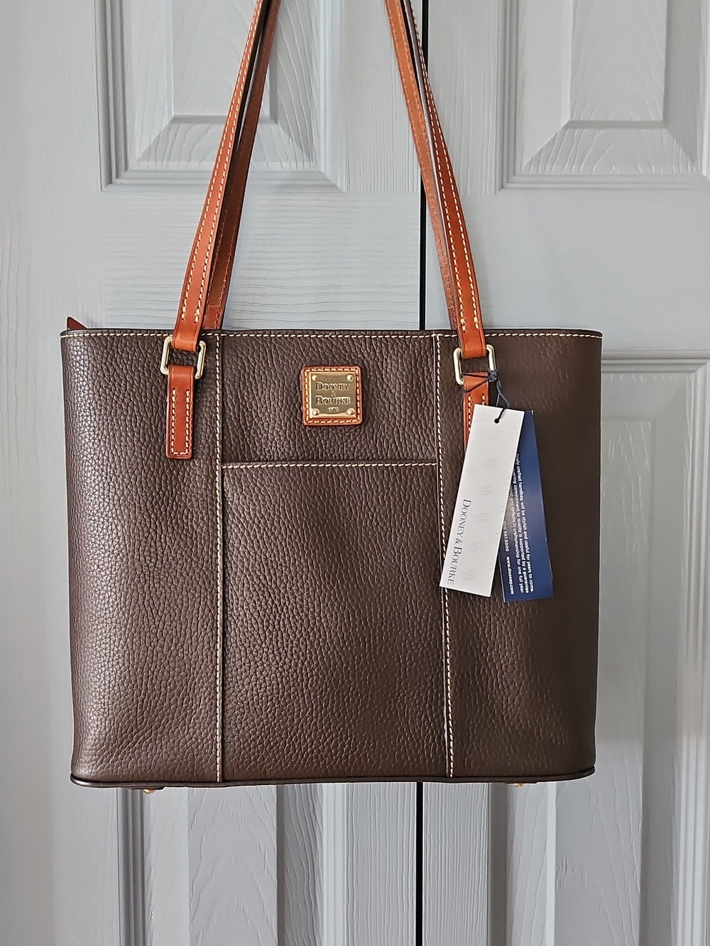 Dooney & Bourke Chocolate Pebble Leather Small Lexington Bag